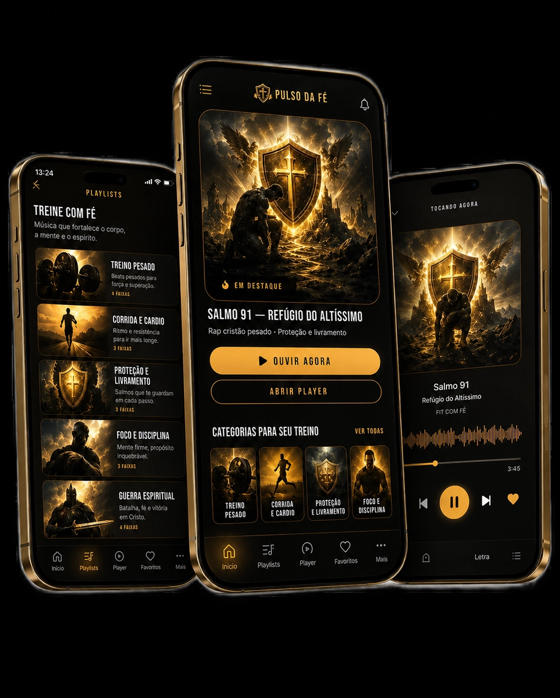 App Pulso da Fé - playlists de treino cristão